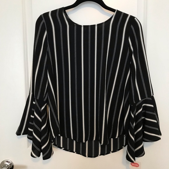Sweet Wanderer Tops - Brand new black and white bell sleeve top NWT